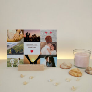 Lámina aluminio 8 fotos + fotos, nombre y fecha