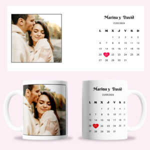 Taza San Valentín foto + calendario