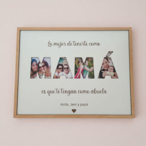 Cuadro Mamá personalizado con fotos y frase